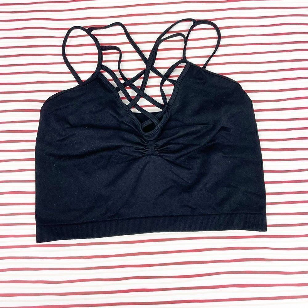 BUY 1 GET 1 FREE Suzette criss cross bra cami bralette unlined black one size s